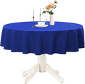 Romanstile Round Tablecloth - Waterproof Stain Resistant Washable Polyester Outdoor Table Cloths Decorative Table Cover for Kitchen/Dining/Wedding/Parties (Blue, 48 Inch)