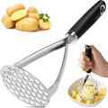 Potato Mashers, Potato Masher Food Grade Stainless Steel, Heavy Duty Potato Ricer Masher with Soft Grip Handle, Kitchen Food Masher for Mashed Potato, Tomato Puree, Baby Food, Jam, Vegetable & Fruits