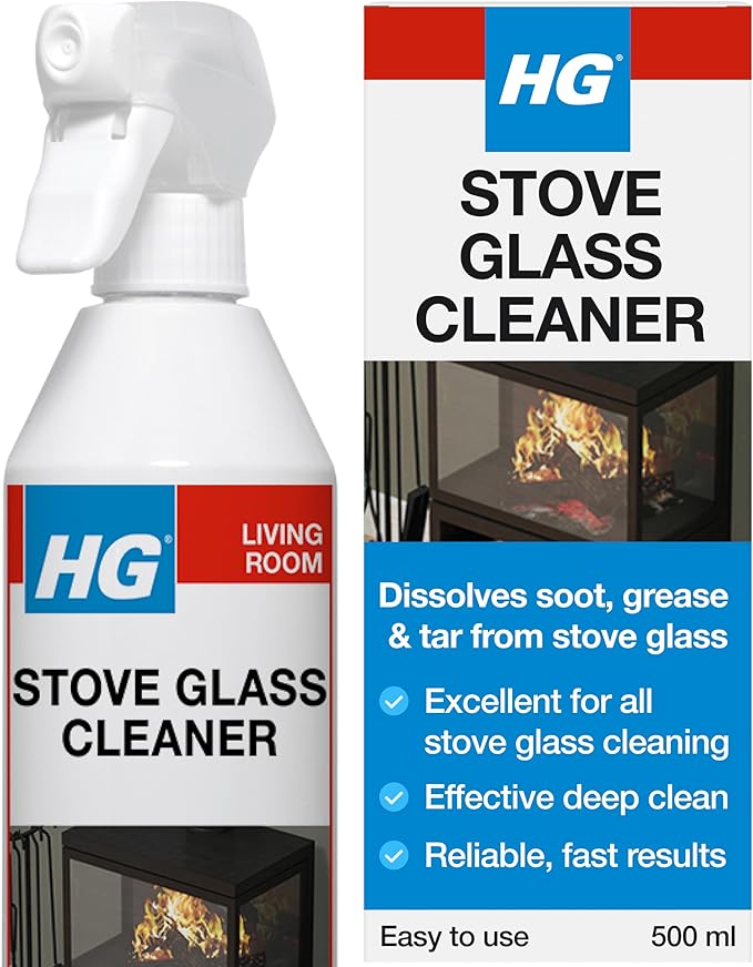 HG Stove Glass Cleaner Spray – Effective Fireplace, Oven & Hearth Cleaner for Soot, Tar & Grease – 500ml