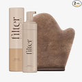 Filter By Molly-Mae Sunkissed Bundle | Medium Self Tan Mousse | Fast Drying Streak Free Fake Tan | Bronzed Glow | Large Double Sided Velvet Soft Tanning Mitt | Perfect for Face and Body Application