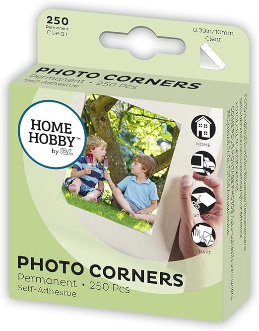 Photo Corners, Clear 10mm/0,39' (250 Pcs),One Size
