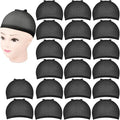 Wig Cap, MORGLES 20pcs Black Wig Caps with Elastics Bands for Women Men