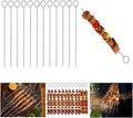 Ram® 12 X Metal BBQ Skewers Food Meat Kebab Skewers Grill Meat Cooking Barbecue Cooking Sticks PACK OF 12