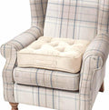 HOMESCAPES Cream Armchair Booster Cushion Large Firm 50 cm Square Seat Pad with Supportive 10 cm Thick Lift Luxury Soft Touch Faux Suede Cushion For The Elderly, Post-Operative and Pregnancy