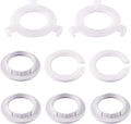 8 Pack Plastic Lamp Shade Reducer Ring, E27 to E14 Lampshade Ring, E14 Lamp Shade Converter, Socket Replacement Fitting Washer Adaptor, White