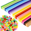 1350 Sheets Star Paper Strips 27 Assortment Color Star Paper Lucky Wis
