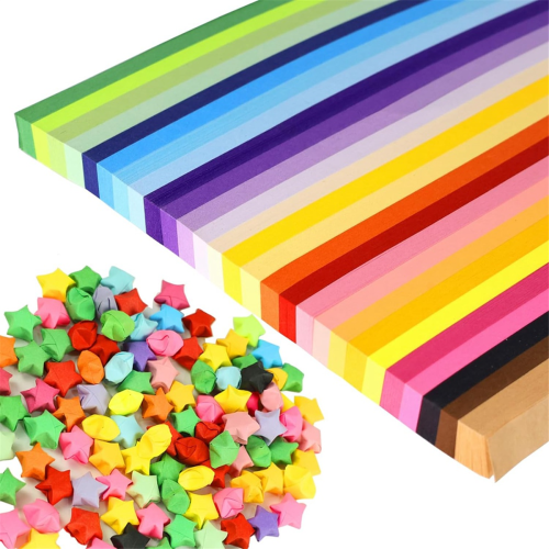 1350 Sheets Star Paper Strips 27 Assortment Color Star Paper Lucky Wis