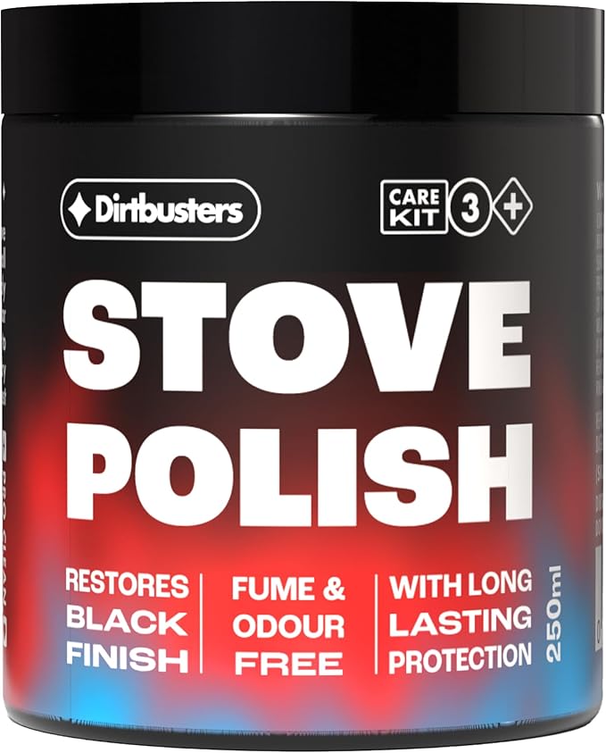 Dirtbusters Stove Polish For Log Burners & Grates Restore To Black, Non toxic Alternative To Stove Paint (250ml)