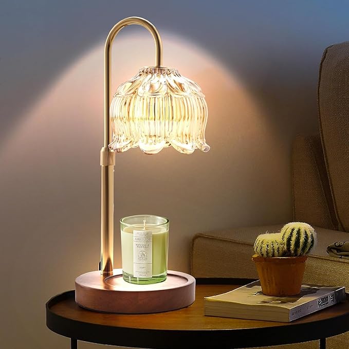 Candle Warmer Lamp with Dimmer - Electric Candle Lamp with Timer for Jar Candles Scented Candles with 2 Bulb[Energy Class A]
