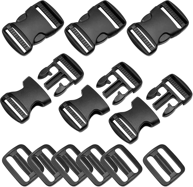 Buckles Clips Rucksack Clips Tri-Glide Slides Side Release Buckles Replacement Buckles Clip for Backpack Repairing, Luggage Fastening Strap Pet Collar