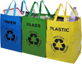 Premier Housewares Recycling Bags / Recycling Bin / Plastic Glass Paper Recycling Bags / Recycling Bags with Handles / Multicoloured Recycling Bin - Set of 3