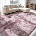Rugs Living Room - 160x230cm Dark Pink Large Rug for Living Room - Ultra Soft Fluffy Shaggy Rugs for Bedroom, Indoor Nursery Carpets for Kids Room Home Decor, Non Shedding, Anti-Slip Backing