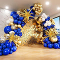 231Pcs Blue and Gold Balloon Arch Kit with Foil Star Balloons, Birthday, New Years Eve Party Decorations, Confetti Latex Balloons for Graduation - Blue and Gold Balloon Arch Kit (Blue Gold)