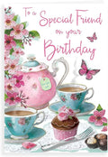 Piccadilly Greetings Regal Publishing Birthday Card Friend - 9 x 6 inches,white|pink|green|grey|peach