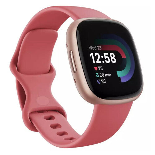 Fitbit Versa 4 FB523RGRW Smart Watch GPS HR Tracking Pink Sand/Copper Rose