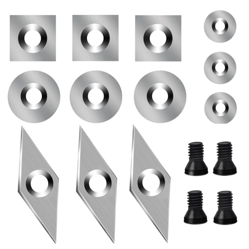 16 PCS Tungsten Carbide Cutters Set for Wood Lathe Turning Tools, Woodworking Inserts, Tip Tipped Cutter