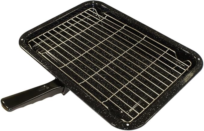 Durable Universal Oven Cooker Grill Pan Rack & Detachable Handle 380 x 280mm