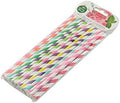 apollo THE HOUSEWARES BRAND Flexi Paper Straws-Stripe pk40
