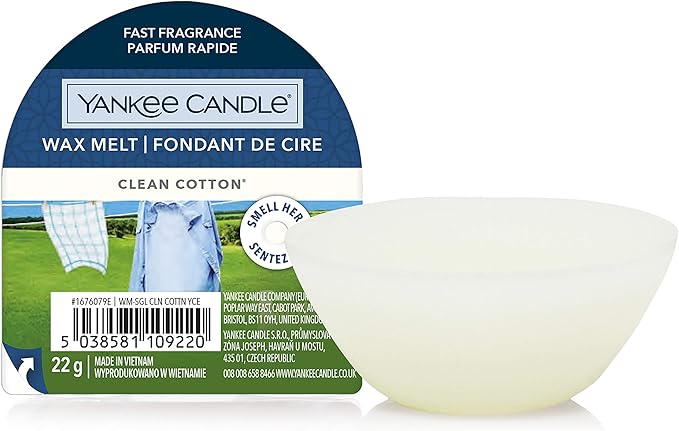Yankee Candle Wax Melts | Clean Cotton | Up to 8 Hours of Fragrance | 1 Count