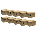 Brown Cardboard Storage Boxes - Pack of 10 - Q-Connect Archive Filing Boxes for Documents