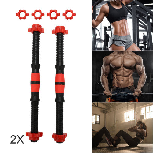 2X Dumbbell Bars & Spinlock Collars Weight Lifting Gym Dumbell Handles