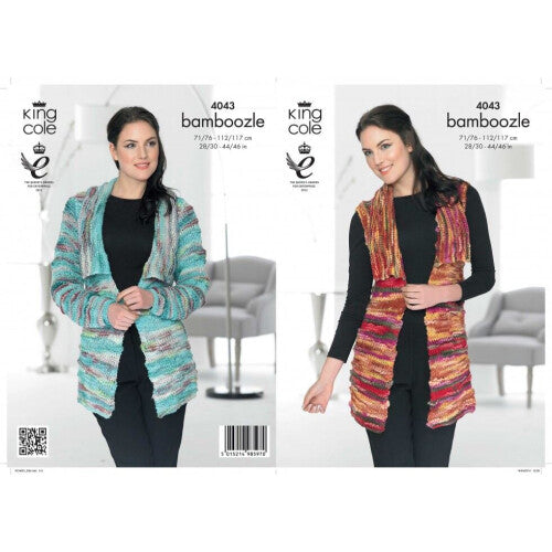 King Cole Bamboozle Knitting Pattern 4043 Women 28 - 46 Inches