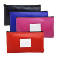 Bank Deposit Money Bag Pouch 4 Pack â€“ Leatherette Securit Vinyl Zipper Wallets with Framed ID Window & Blank Card (11x6 in)