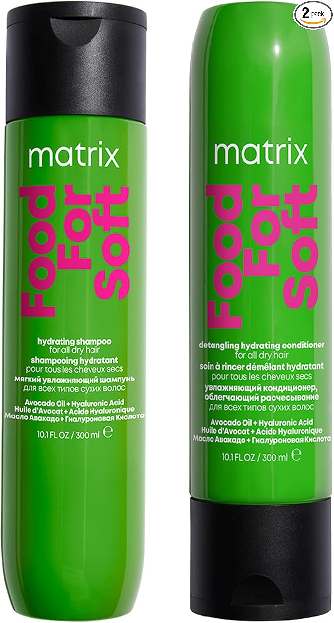 Matrix DUO Food For Soft Hydrating Shampoo with Avocado Oil and Hyaluronic Acid, for dry hair 300ml & Food For Soft Detangling Conditioner with Avocado oil and Hyaluronic Acid, for dry hair 300ml