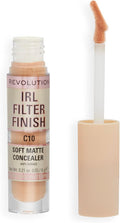 Makeup Revolution IRL Filter Finish Concealer, Medium to Full Coverage, Matte Finish, C10, Medium Skin Tones, 6g