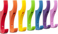 Toughook Original Unbreakable Hooks 10 Pack (Rainbow) Tough Heavy Duty Plastic Hook. Wall Mounted Pegs for Bathroom, Kitchen, Bedroom, Bag, Hat, Coats. Kid-Friendly Design for School, Home & Office