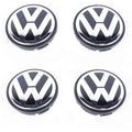 65mm VW Wheel Center Hub Caps 4-Piece Set for Golf, Passat, Polo - High-Gloss ABS Replacement