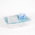White Wicker Basket For Hampers Make You Own Gift Hamper Kit Birthday Christening Newborn Wedding Christmas Gifts Hampers (Blue)