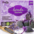 Lavender Bags for Wardrobes 28 Pack - Dried Lavender Sachets for Freshness - Natural Wardrobe Fresheners & Moth Repellent for Drawers, Cabinets, Clothes, Linens, Storage- Scented Drawer Sachets