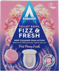 Astonish Toilet Bowl Fizz & Fresh Tablets, Deep Cleaning Foam Action, Removes Limescale Calcium & Rust, 8 Tablets, Pink Peony Fresh