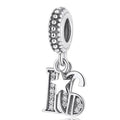 (16th birthday Dangle sterling silver s925 charm for pandora bracket ) Birthday sterling silver charm pandora bracelet