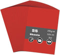 Red Card, A4 Card 250GSM Thick Card Stock for Cards Making, Scrapbook, Office Printing and Arts or Crafts DIY (25 Sheets)