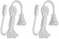 Taps2Traps 2pcs Replacement White Pull Cord for Bathroom Ceiling Switch, Nylon String Bathroom Light Pull Cords with Toggles Light-1.5m[Energy Class A]