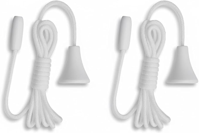 Taps2Traps 2pcs Replacement White Pull Cord for Bathroom Ceiling Switch, Nylon String Bathroom Light Pull Cords with Toggles Light-1.5m[Energy Class A]