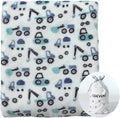 CREVENT 75cmX100cm Cute Lightweight Silky Cozy Warm Baby Blanket for Boys Infant Toddler Newborn Unisex Crib Cot Stroller, for All Season (Blue Truck)