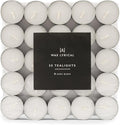 Wax Lyrical Unscented Tealights 50PK, White/Ivory