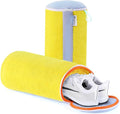 Shoe Washing Machine Bag 2Pcs, Fluffy Fibers Keep 360° Wrap-around Cleaning, Trainer Washing Machine Bag Durable Hidden Zipper Reusable for Shoes and Clothing, for Sneakers, Dolls (Yellow)