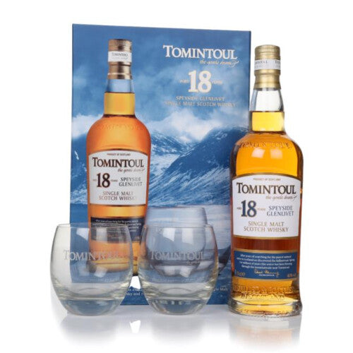 Tomintoul 18 Year Old Gift Pack with 2x Glasses 70cl 40%