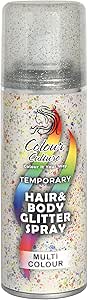 Colour Culture Glitter Hair & Body Spray - 125ml | Multicolour Temporary Hair Colour Spray | Washable, Quick-Drying, Waterproof & Skin-Friendly | Festival, Party & Kids Hair & Body Glitter Spray