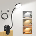 61 LED Clip On Reading Light - 【3 Colour Modes & 10 Brightness】 2000mAh USB-C Rechargeable, 40cm Flexible Arm, Bedside Lamp for Books, Desk & Camping