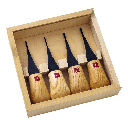 Flexcut Micro Palm Carving Set (FR804) - 4 Tools for Miniatures: #5 2.5mm, #9 1.0mm, #9 1.5mm, 45 V 1mm