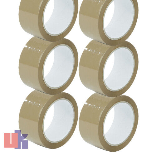 Brown Parcel Packing Strong Tape 66M X48Mm 6X Rolls Packaging