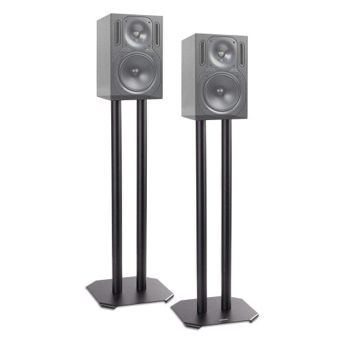 Duronic SPS1022-60 Speaker Stand (pair), MEDIUM 60cm, Set of 2 Steel Base Supports for Stereo Loudspeakers, Insulating Spikes, Shoes and Pads