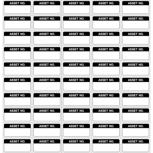 Quality control labels Asset number- 50 Stickers 40mm x 20mm