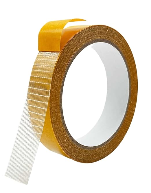 Heavy Duty Double Sided Fabric Tape, 1 Inch X 33FT Hem Tape for Curtains, Stitch Witchery Hem Pants Clothes Dresses Fabric Without Sewing Ironing, Strong Adhesive Tape for Rug, Carpet, Art