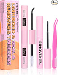 Lash Bond and Seal Kit with Lash Remover Tweezers Eyelash Glue For Eyelash Bond Cluster Lashes Glue Lash Bond and Seal Waterproof 72H Strong Hold Individual Lashes Glue by GVEFETIEE